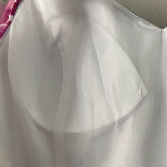 NWOT Xscape White Pink Floral Fit and Flare Mini Dress 12 - Picture 12 of 14